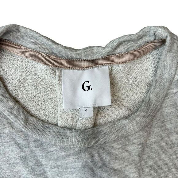 Goop G Label Women's S Puff Elbow Sleeve Sweatshirt Light Gray Demure Girlie - Picture 4 of 8